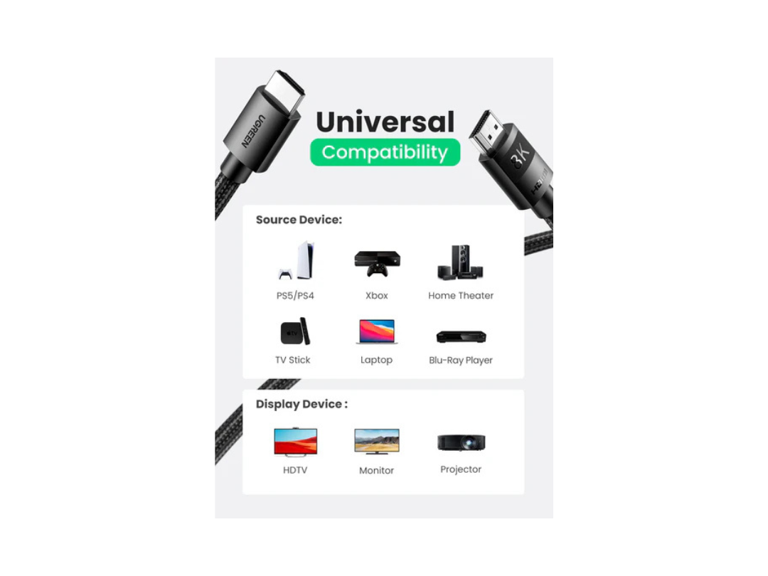 uGreen 1m 8K Ultra HD HDMI 2.1 Cable HD140-80401 uGreen 1m 8K Ultra HD HDMI 2.1 Cable HD140-80401